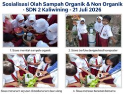 Belajar Tidak Selalu di Dalam Kelas,SDN Kaliwining 2 Gelar Sosialisasi Olah Sampah Organik dan Non Organik