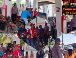 Polsek Pangkalan Banteng Patroli dan Imbau SPBU Antisipasi Penyalahgunaan BBM