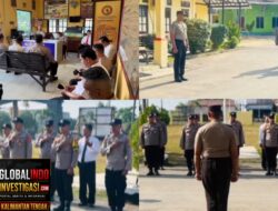 Kapolsek Pangkalan Banteng Pimpin Apel Pagi dan Anev Mingguan Personel