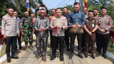 Resmikan Jembatan Merah Putih di Desa Lembah Duri, Polres Bengkulu Utara Siap Kawal dan Jaga Aset Strategis