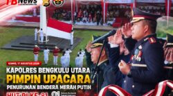 Kapolres Bengkulu Utara Pimpin Upacara Penurunan Bendera Merah Putih HUT RI ke-81