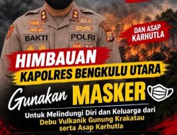 Antisipasi Debu Vulkanik dan Asap Karhutla, Kapolres Bengkulu Utara Imbau Warga Gunakan Masker